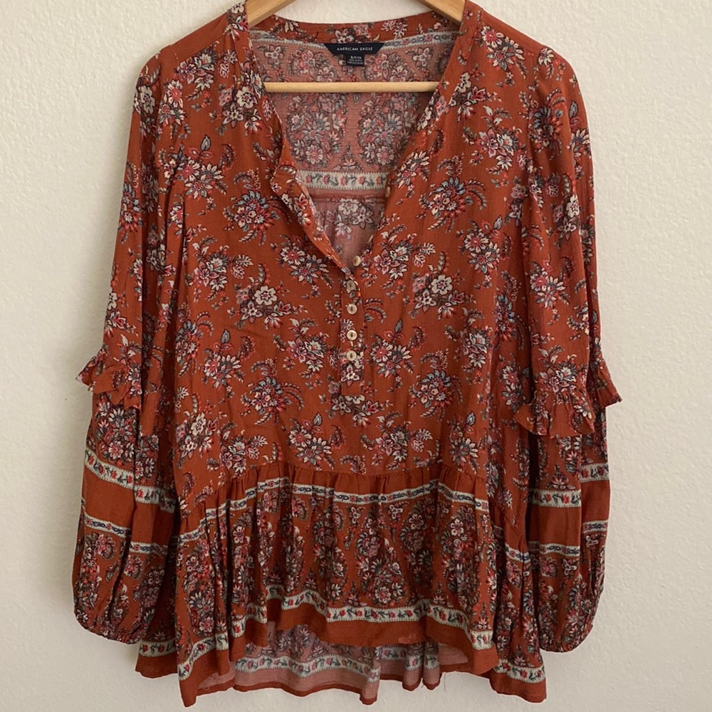 Boho Henley peplum